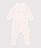 Baby-Langoverall aus Molton, mit kleinen Herzen bedruckt weiss MARSHMALLOW/rot TERKUIT