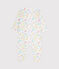 Baby-Strampler aus Rippstrick weiss ECUME/gelb CITRUS