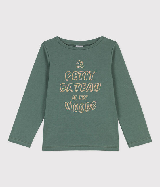 Langärmeliges Kinder-T-Shirt aus Baumwolle für Mädchen und  Jungen grün VALLEE