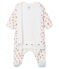 Baby-Bodyjama aus Velours für Mädchen weiss MARSHMALLOW/weiss MULTICO