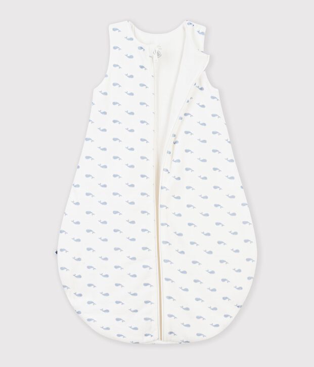 Baby-Schlafsack aus Nicki mit Walmotiv TOG-Wert 3 blau/blau