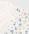 Ärmelloser Kinderpyjama aus Baumwolle für Mädchen weiss MARSHMALLOW/weiss MULTICO