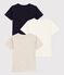 3er-Set einfarbige kurzärmelige Baumwoll-T-Shirts für kleine Jungen variante 1