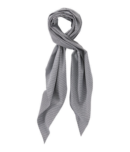 Damen-Halstuch im Milleraies-Ringelmuster blau SMOKING/weiss LAIT