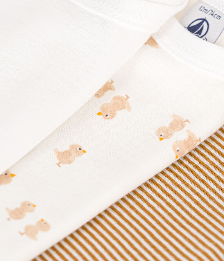 3er-Set lang&auml;rmelige Bodys aus Baumwolle mit K&uuml;ken-Motiv f&uuml;r Babys vielfarbig