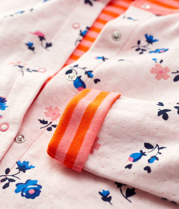 Kinder-Cardigan aus Doppeljersey f&uuml;r M&auml;dchen weiss/vielfarbig