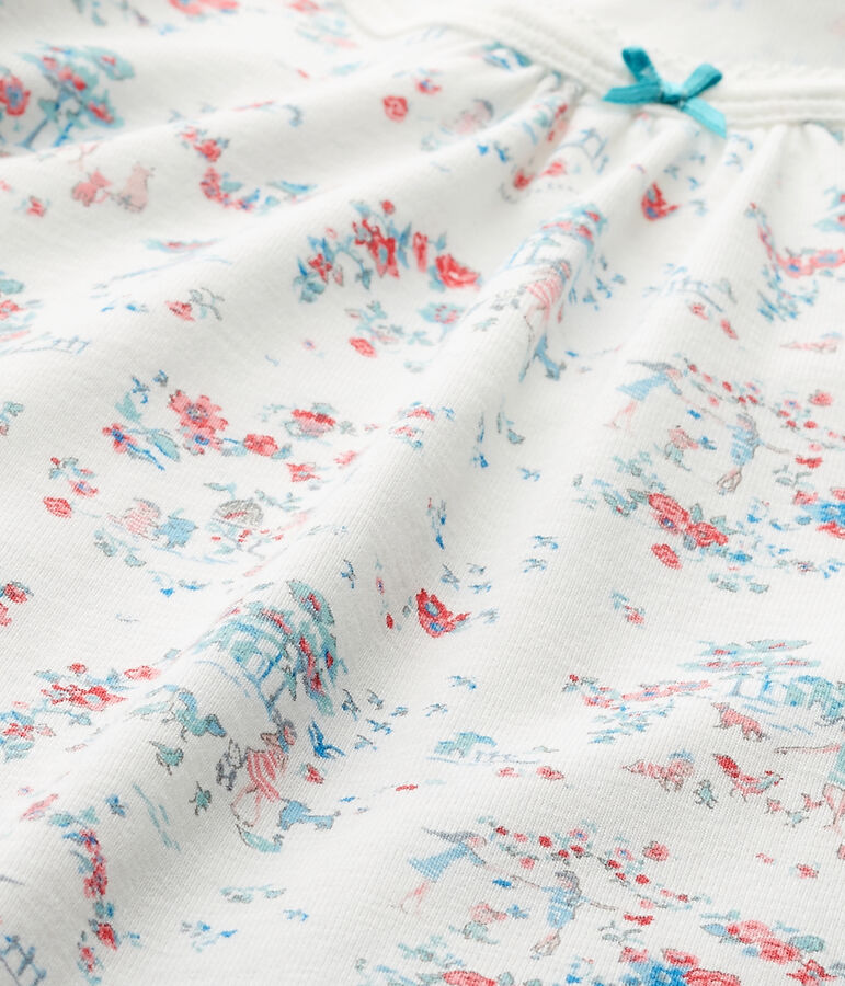 Bedrucktes M&auml;dchen-Nachthemd weiss/vielfarbig