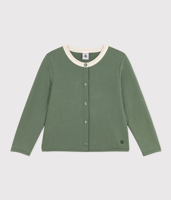 Mädchen-Cardigan aus Baumwolle  grün CROCO