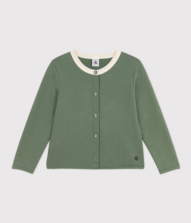 M&auml;dchen-Cardigan aus Baumwolle gr&uuml;n