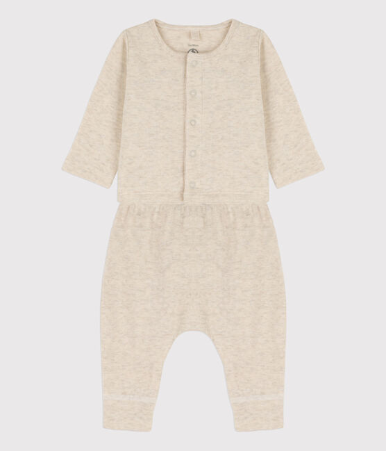 Zweiteiliges Baby-Set aus Bio-Doppeljersey beige MONTELIMAR CHINE