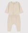 Zweiteiliges Baby-Set aus Bio-Doppeljersey beige MONTELIMAR CHINE