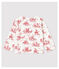Baby-Cardigan aus bedrucktem Molton für Mädchen weiss MARSHMALLOW/rot TERKUIT