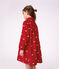 Lang&auml;rmeliges Kinder-Kleid aus Feincord mit Schleifenmotiv rot/naturfarben