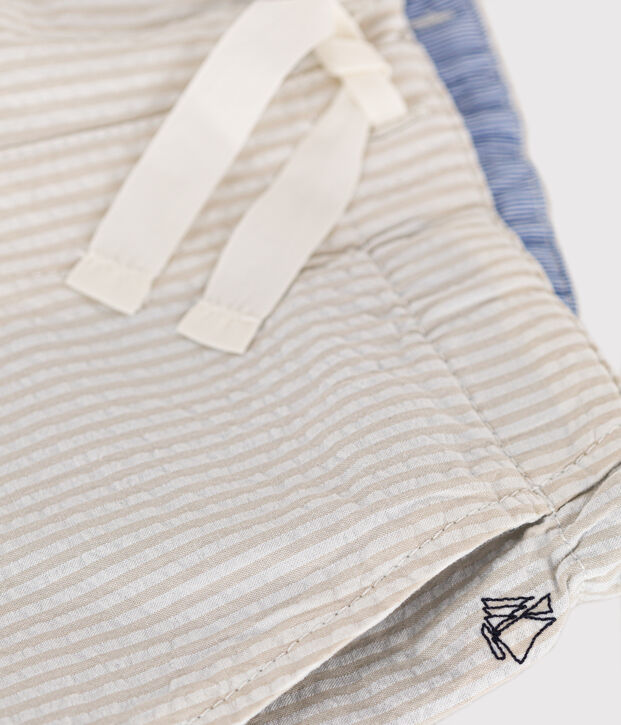 Kinder-Bermuda beige/weiss