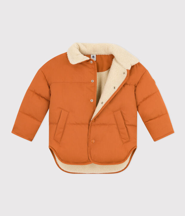 Kurze Jacke mit Innenfutter aus Sherpa f&uuml;r Kinder Jungen/M&auml;dchen braun