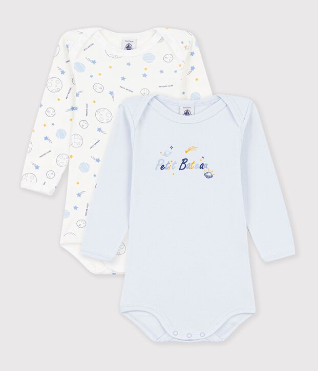 Lot de 2 bodies manches longues en coton. vielfarbig