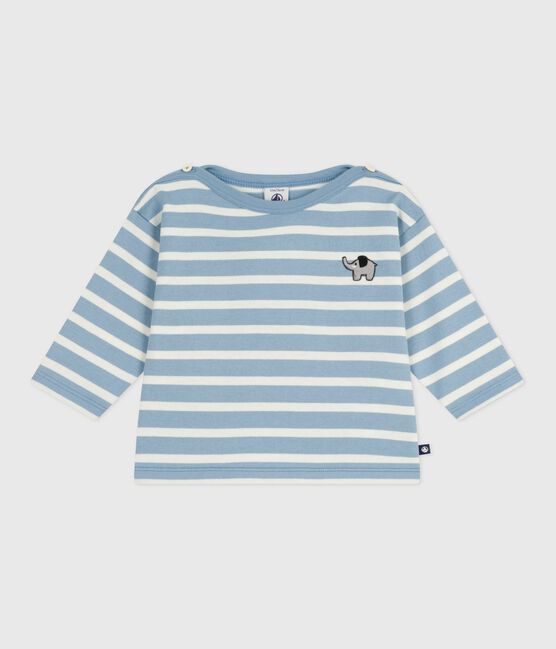 Baby-Streifenshirt aus Baumwolle blau ADRIATIC/ MILK