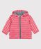 Warme Baby-Windjacke aus recyceltem Polyester rot PEPS/weiss MARSHMALLOW