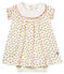 Gemustertes baby-bodykleid mädchen weiss MARSHMALLOW/weiss MULTICO
