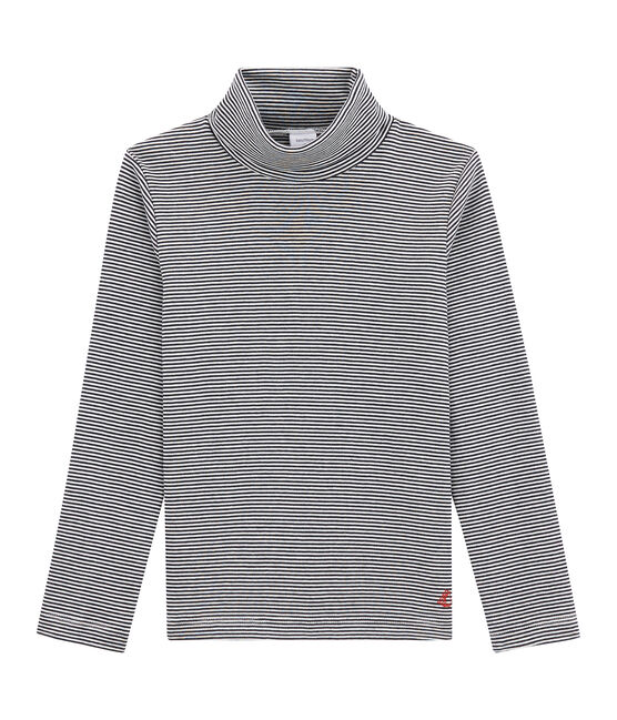 Kinder Unterziehpullover mit Rollkragen blau SMOKING/weiss MARSHMALLOW