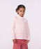 Kinder-Rollkragenshirt aus Baumwolle mit Streifen rosa/rosa