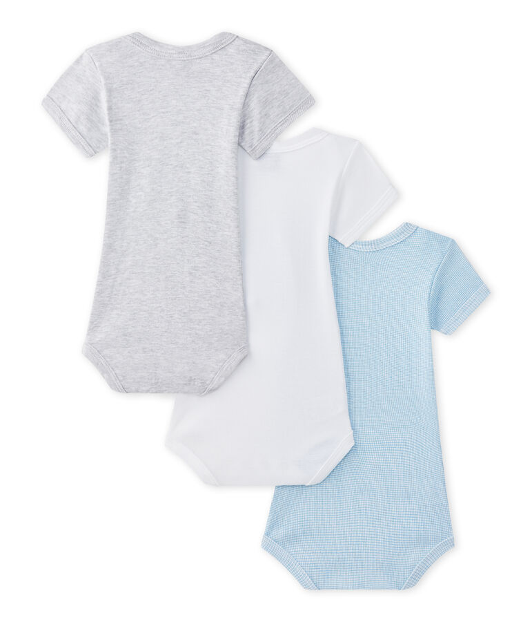 Baby-Jungen-Kurzarmbodys im 3er-Set weiss