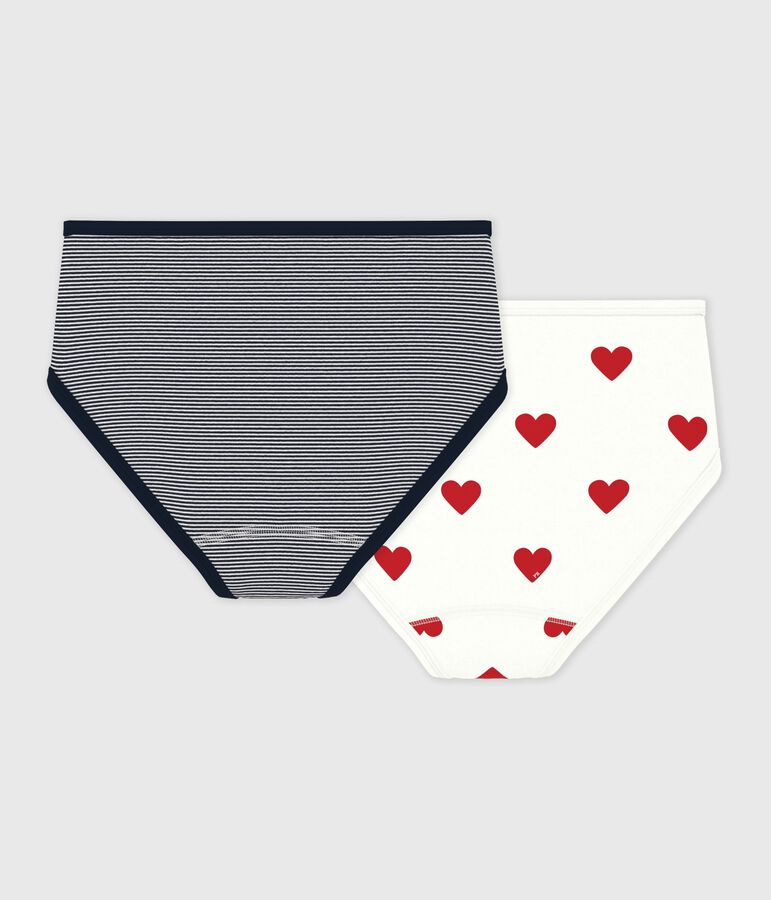 H&ouml;schen High Waist aus Baumwolle mit Herzmotiv und Streifen im 2er-Set f&uuml;r Damen vielfarbig