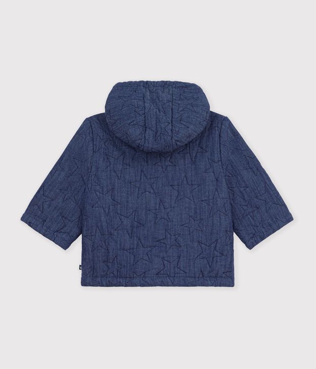 Baby-Weste aus gestepptem Denim mit bestickten Sternen blau