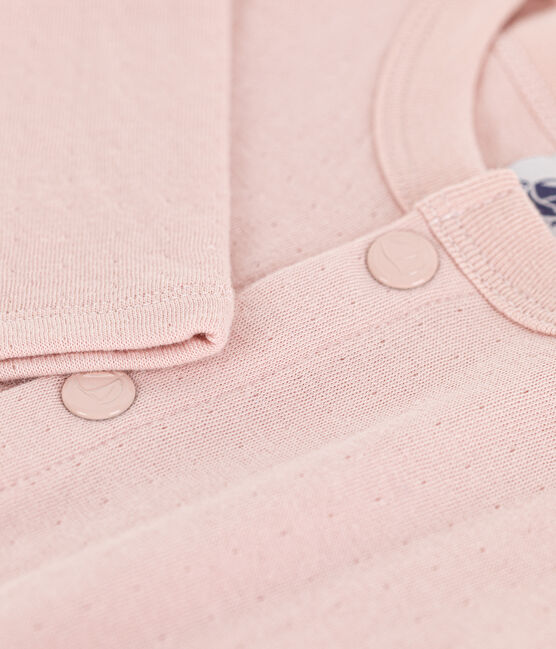 Baby-Cardigan aus einfarbigem Doppeljersey rosa SALINE