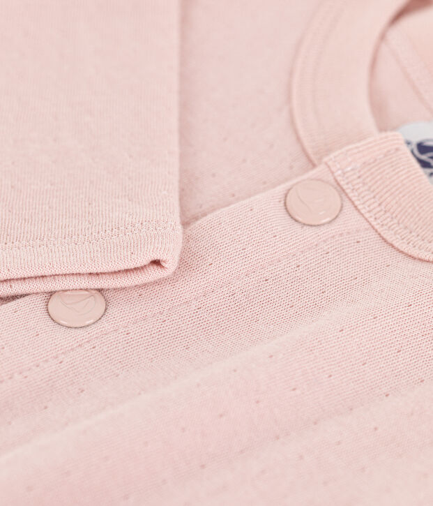 Baby-Cardigan aus einfarbigem Doppeljersey rosa