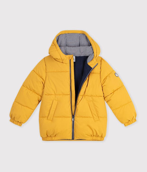 Einfarbige Kinder-Winterjacke gelb