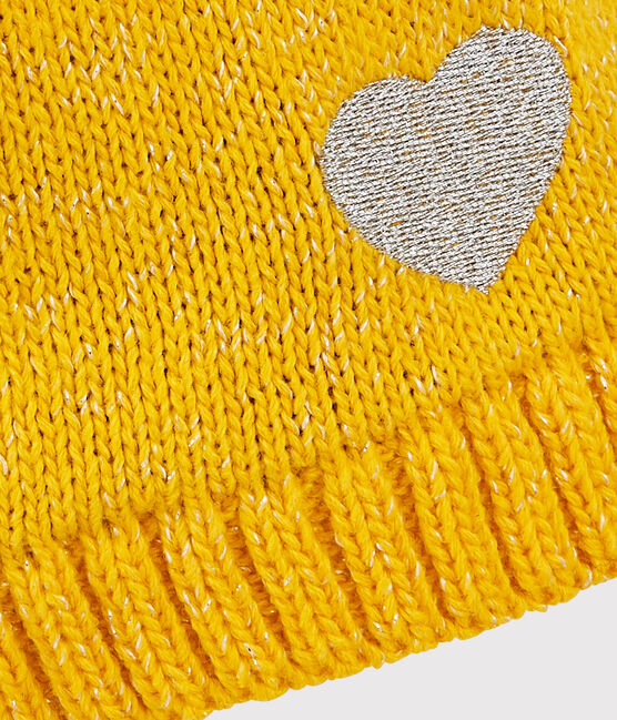 Kindermütze für Mädchen gelb BOUDOR/ ARGENT