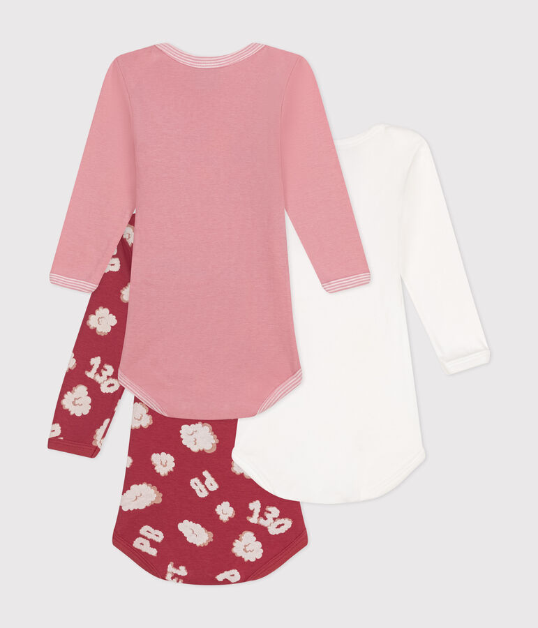 3er-Set lang&auml;rmelige Baby-Bodys aus Baumwolle vielfarbig