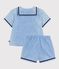 2-teiliges Baby-Set aus Chambray, T-Shirt mit Matrosenkragen blau