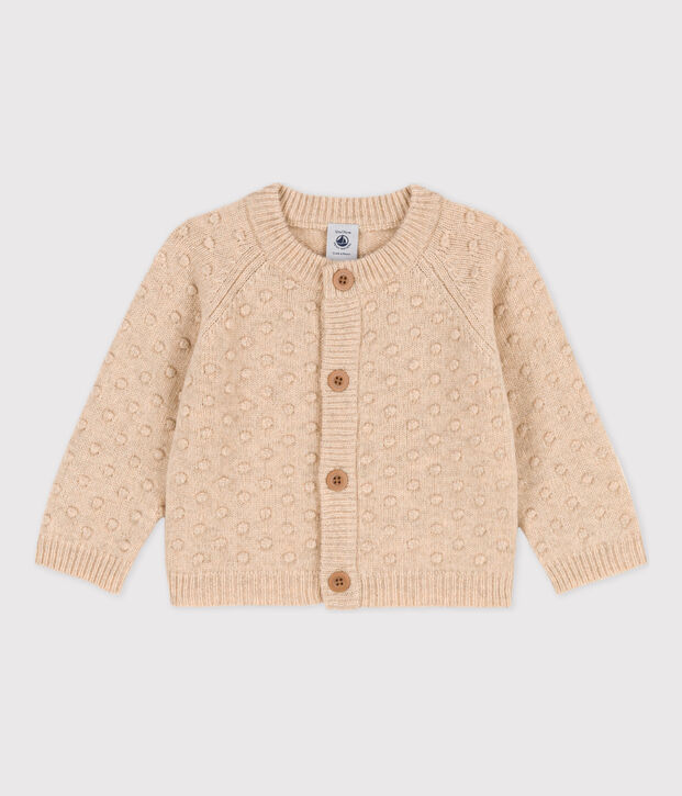 Baby-Cardigan aus Wolle naturfarben