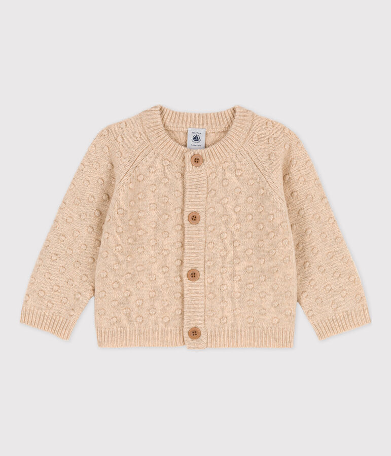 Baby-Cardigan aus Wolle naturfarben