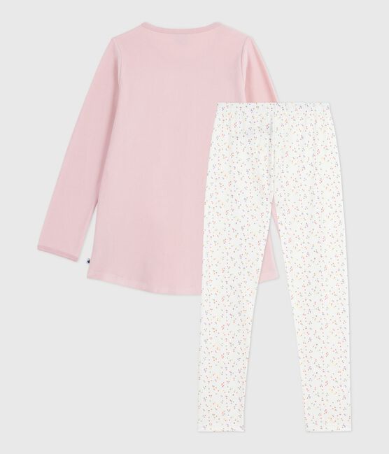 Kinder-Nachthemd und Leggings aus Nicki rosa JOLI/weiss MULTICO