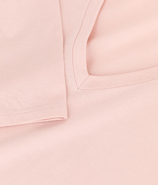 T-Shirt LE DROIT aus Baumwolle mit V-Ausschnitt für Damen rosa SALINE