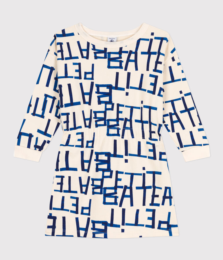 Lang&auml;rmeliges Kinderkleid mit Printmotiv f&uuml;r M&auml;dchen naturfarben/vielfarbig