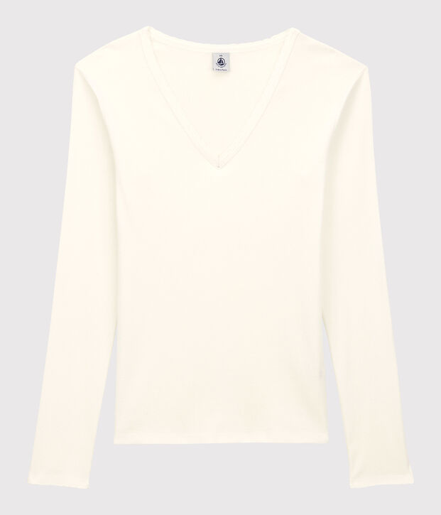Damen-T-Shirt L&rsquo;ICONIQUE aus Baumwolle mit M&auml;usez&auml;hnchen weiss