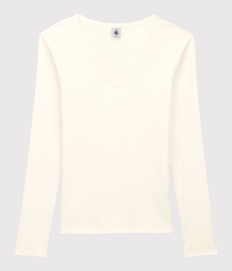 Damen-T-Shirt L&rsquo;ICONIQUE aus Baumwolle mit M&auml;usez&auml;hnchen weiss