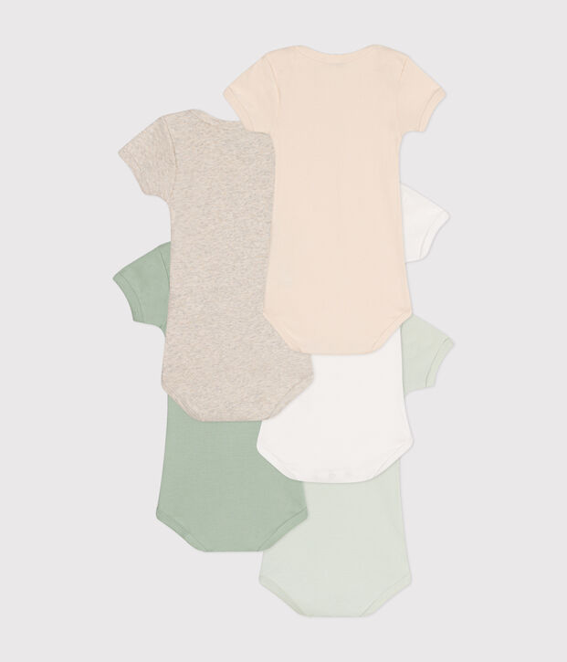 Set aus 5 kurz&auml;rmeligen Baby-Bodys aus Baumwolle vielfarbig