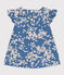 Gemusterte Popeline-Bluse für Mädchen blau BEACH/ MULTICO