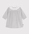 Langärmeliges Baby-Kleid mit Kragen aus einfarbigem Flanell grau FUMEE CHINE