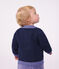 Baby-Cardigan aus Woll- und Baumwollstrick mit Herz-Jacquardmuster blau/vielfarbig