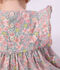 Kurz&auml;rmeliges Babykleid aus Baumwolle und dazu passender Bloomer mit Blumenmuster blau/vielfarbig