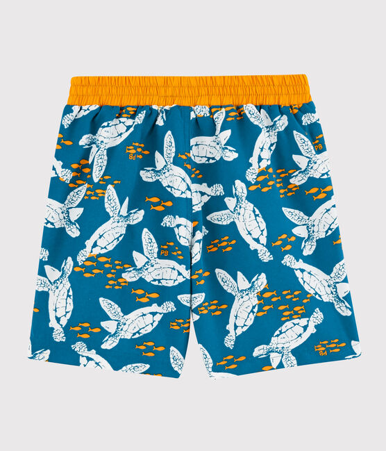 Kinder-Badeshorts aus recyceltem Material für Jungen blau MYKONOS/naturfarben MULTICO