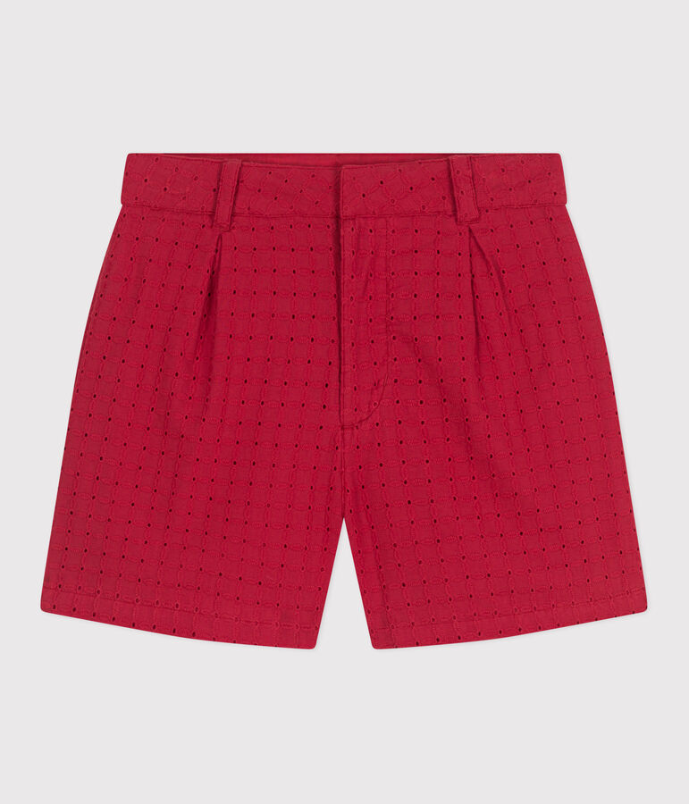 Kinder-Shorts aus Baumwolle rot