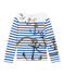 Jungen Streifenshirt im originellen Design weiss MARSHMALLOW/blau PERSE