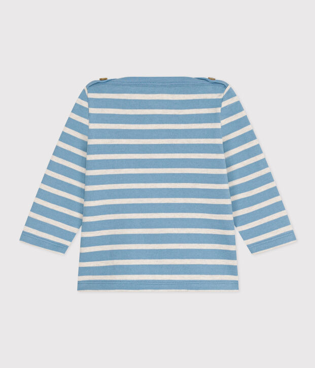 Baby-Streifenshirt aus dickem Jersey blau/beige